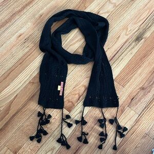 KUNA baby alpaca knit scarf black